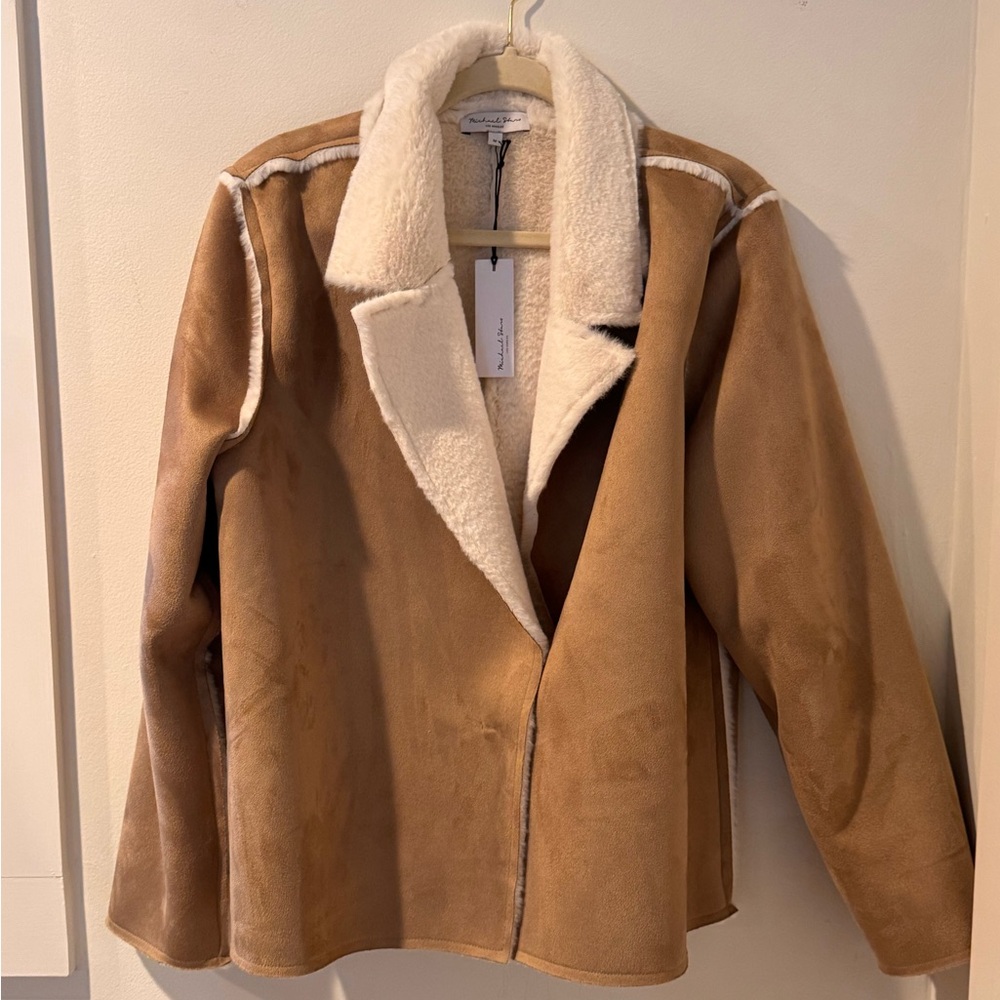 Michael stars faux fur shearling jacket NWT